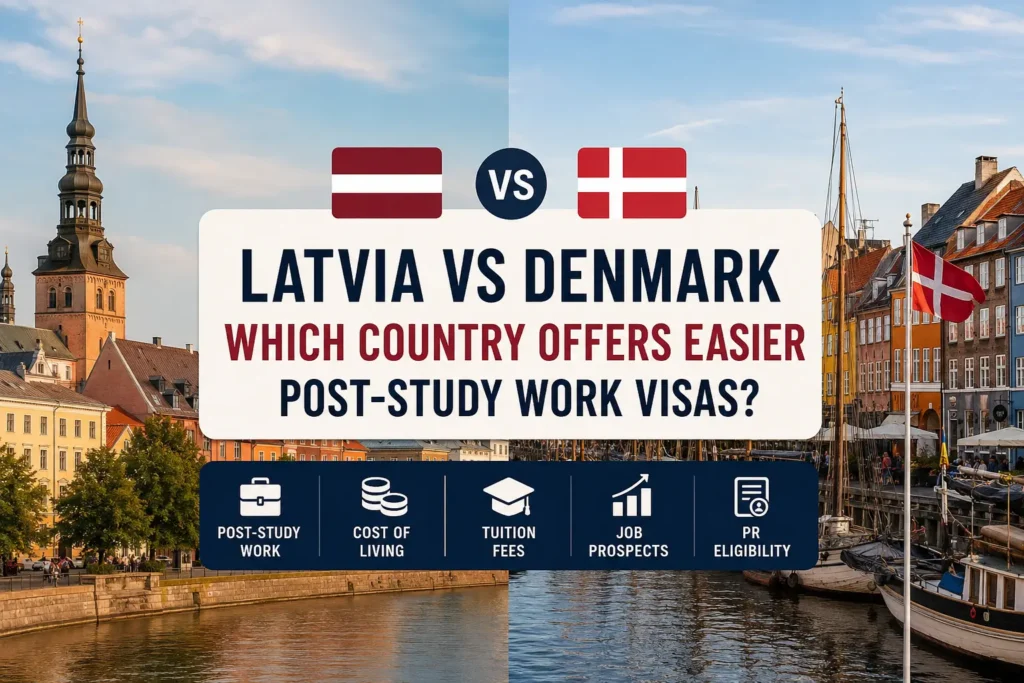 Latvia vs Denmark post-study work visa comparison